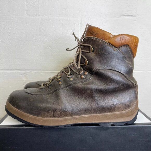 Vintage Asolo AFX Men\'s Brown Leather Outdoor Hiking Boots Lace Up Sz 45 1/3 EU